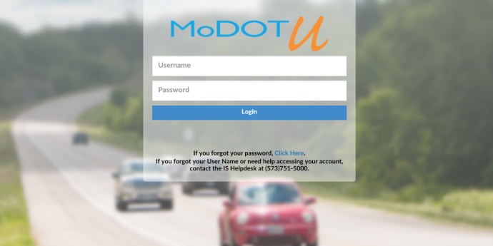 MoDOT U Log In Thumbnail