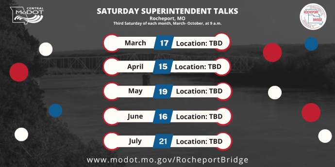 Schedule of planned Saturday Superintendent Talks for 2024