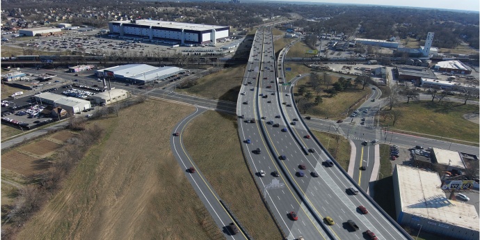 Rendering of future Benton Curve on I-70 in KC