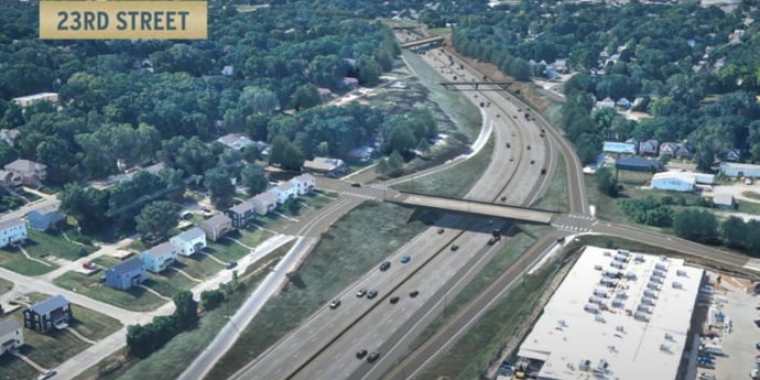 Rendering of completed 23rd St. bridge over I-70