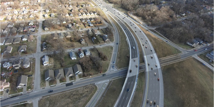 Rendering of reconstructed I-70 at the Jackson Curve