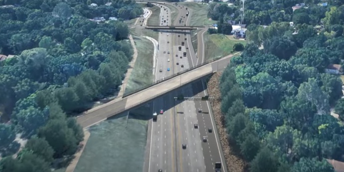 Rendering of new bridge traversing Interstate 70