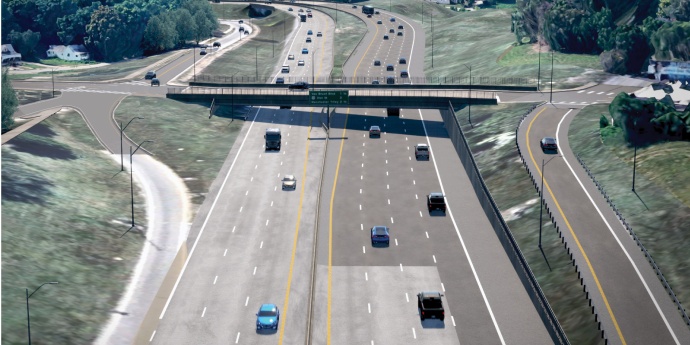Rendering of new bridge over I-70