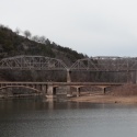 Swan Creek Bridge looking at the side of the bridge along U.S. Route 160 in Taney County