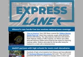 Example of the Express Lane newsletter layout