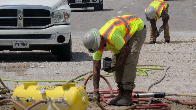 Bridge work along I-55