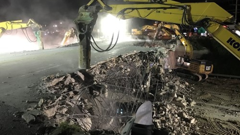 Demolition of Old Halls Ferry bridge