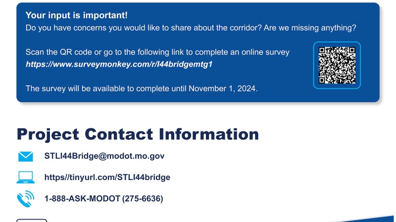 I-44 Bridge Maintenance display - share your input.