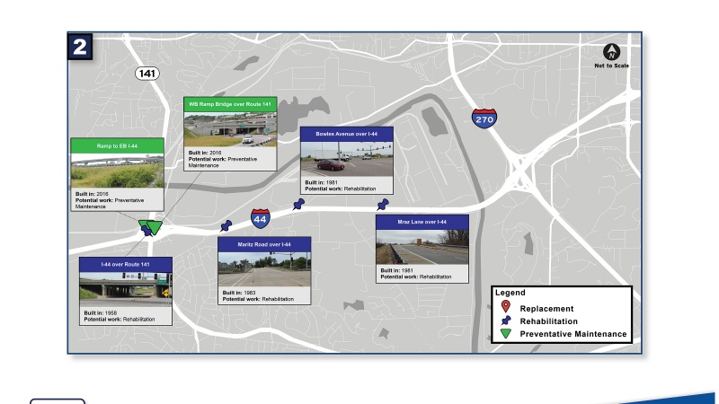 SL: I-44 bridge maintenance locations - 141 to Mraz