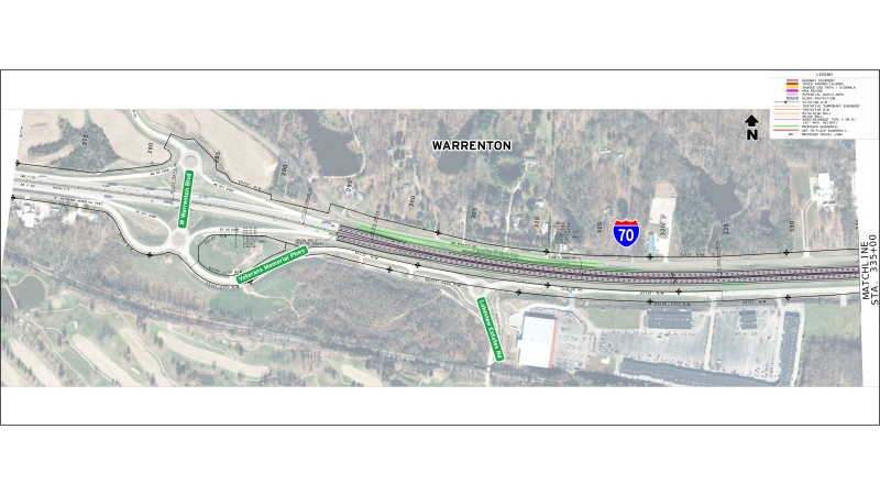 Display shows roadway plans for I-70 between mile markers 191 and 192.