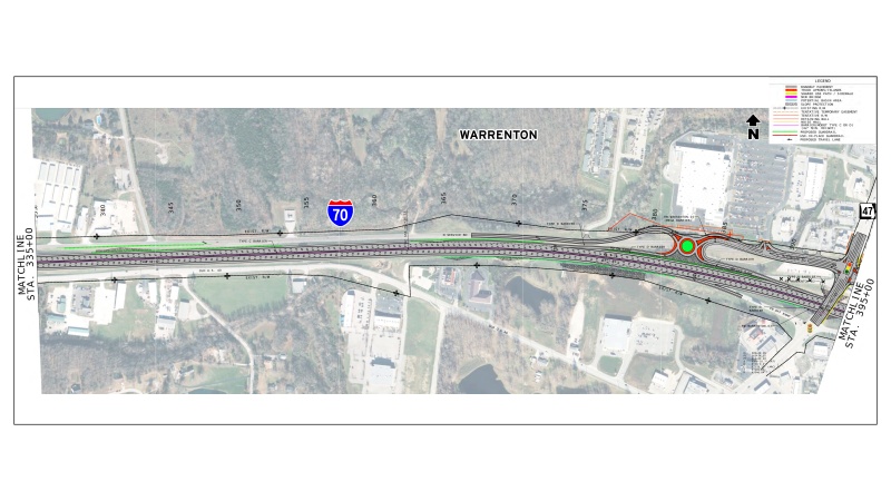 Display shows roadway plans for I-70 between mile markers 192 and 193.